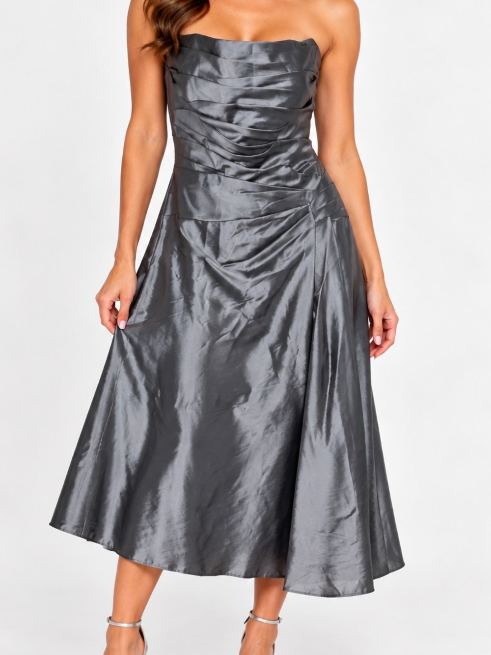 B2 Strapless Formal Dress‎ Gray